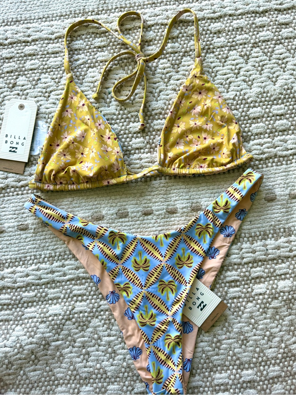π₯π₯BILLABONG - REVERSIBLE SOUL STOKE MULTI SLIDE TRIANGLE DIPPI BIKINI SETπ₯π₯ - Picture 1 of 13